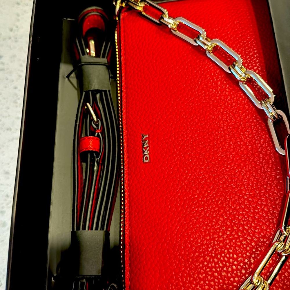 NIB🎁DKNY🎁 Bryant Park Demi Purse Bag w/Chain & Leather Strap🎁❣️Handbag - Picture 6 of 9